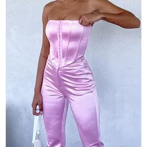 White Fox Boutique The New Look Bustier Pink and Pants